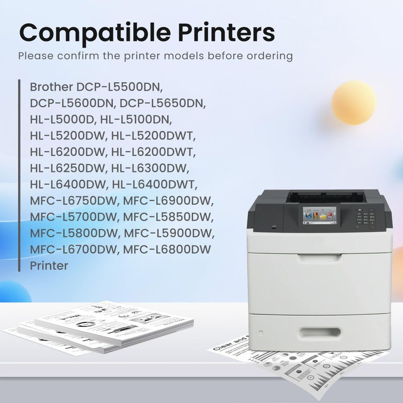 GREENBOX Compatible TN850 High Yield Toner Cartridge Replacement for Brother TN850 TN-850 TN820 TN-820 for DCP-L5500DN DCP-L5600DN MFC-L5700DW HL-L5000D MFC-L5800DW MFC-L5850DW Printer (2 Black) - Image 2